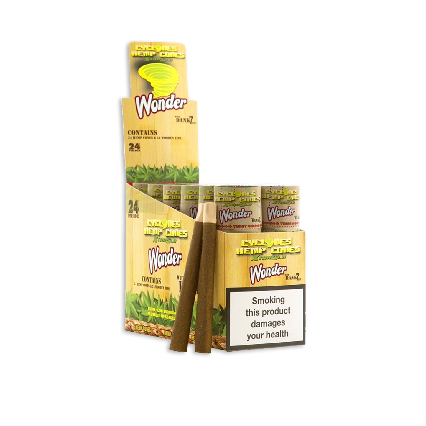 Cyclones Hemp Cones Extra Slow With Dank 7 Tip - 2 Pack