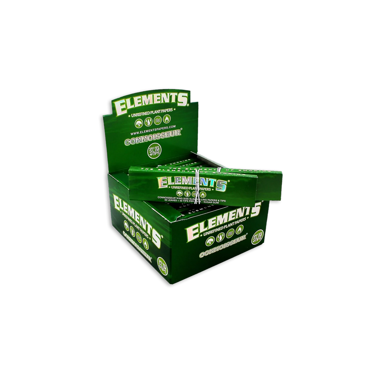 Elements Connoisseur Unrefined Plant Papers + Tips - King Size Slim