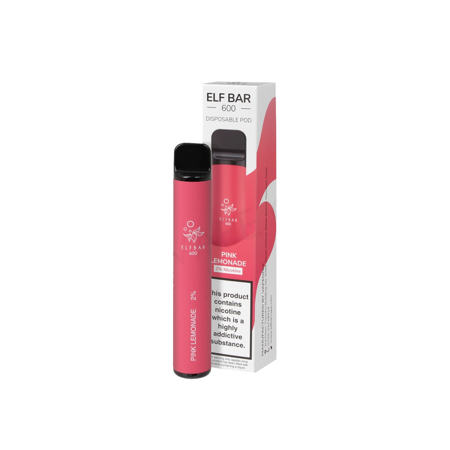 Elf Bar 600 Pink Lemonade Disposable Vape 20mg