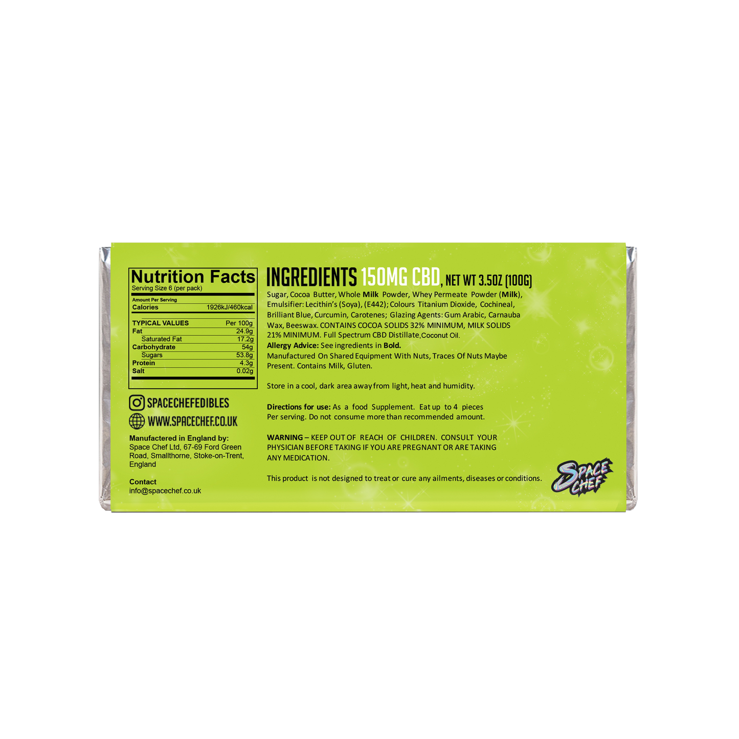 Space Chef CBD White choc crunch - 150mg