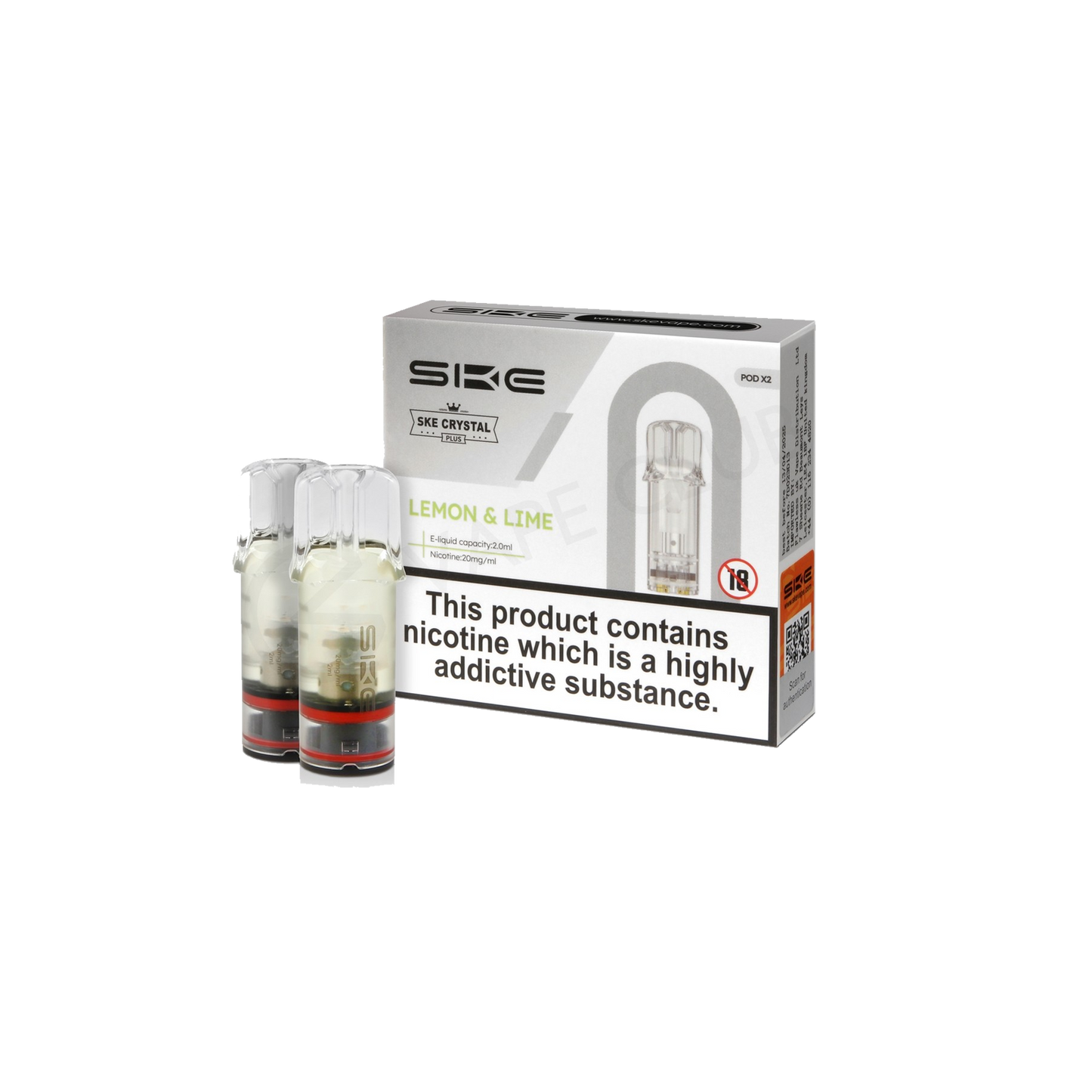 SKE Crystal Plus Lemon & Lime Pods (2 Pack)